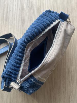 "Flickenwerk III/6" (beige-jeans) - DACKELMOTIV